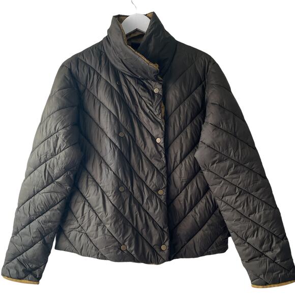 Scotch & Soda Olive Green / Mustard Puffer Jacket w/ Button Details -  Size S - Picture 3 of 13